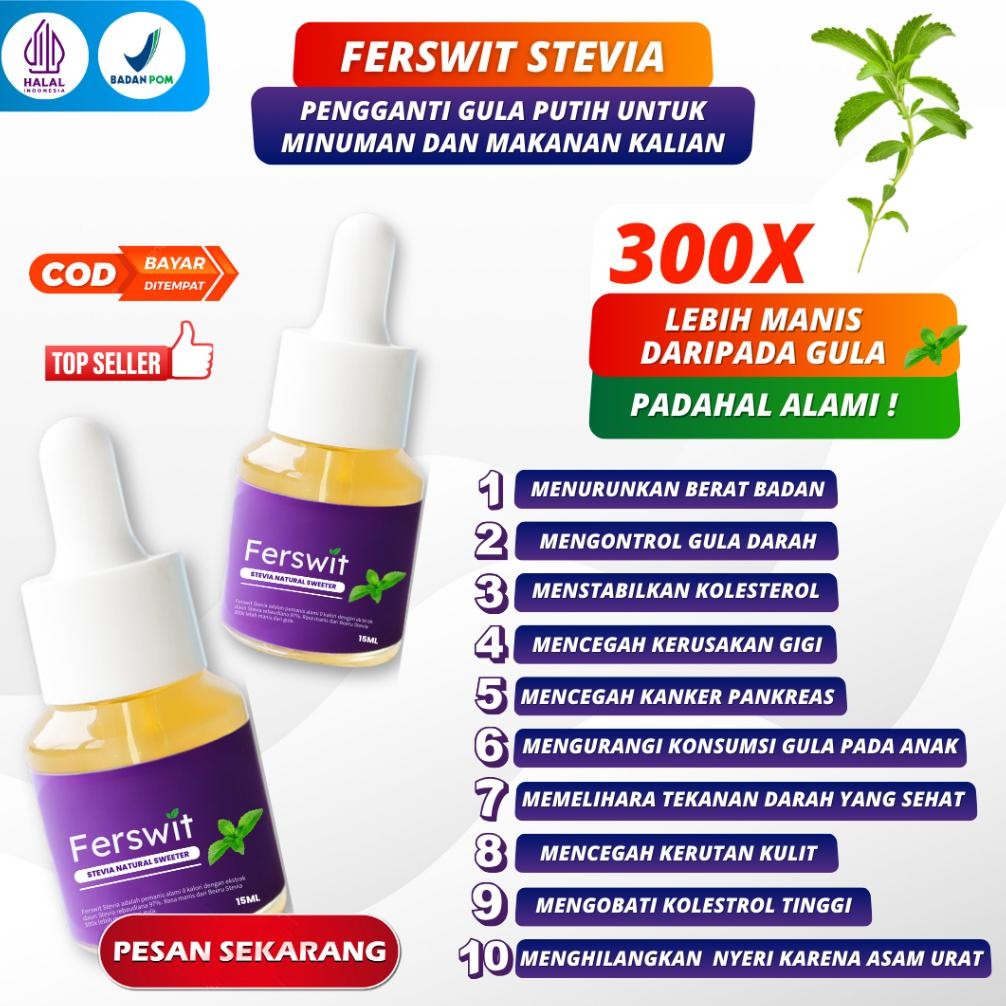 

Garansi Ferswit Stevia,Gula Stevia Cair, Gula Stefia Tetes, 100% Original Alami Bpom