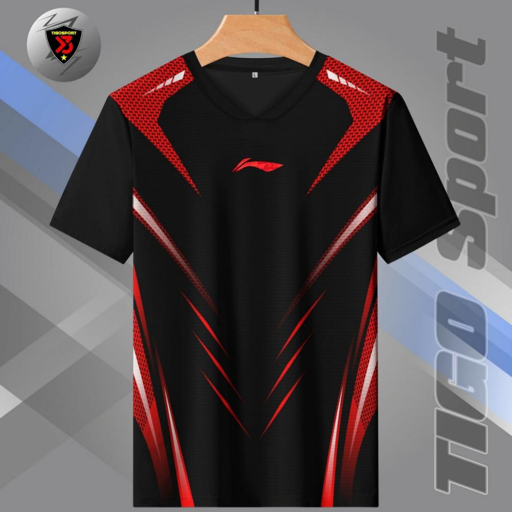 Termurah [ Jokers Merah ] Kaos Badminton Lining Terbaru 2024 Murah / Baju Badminton Lining Terbaru K