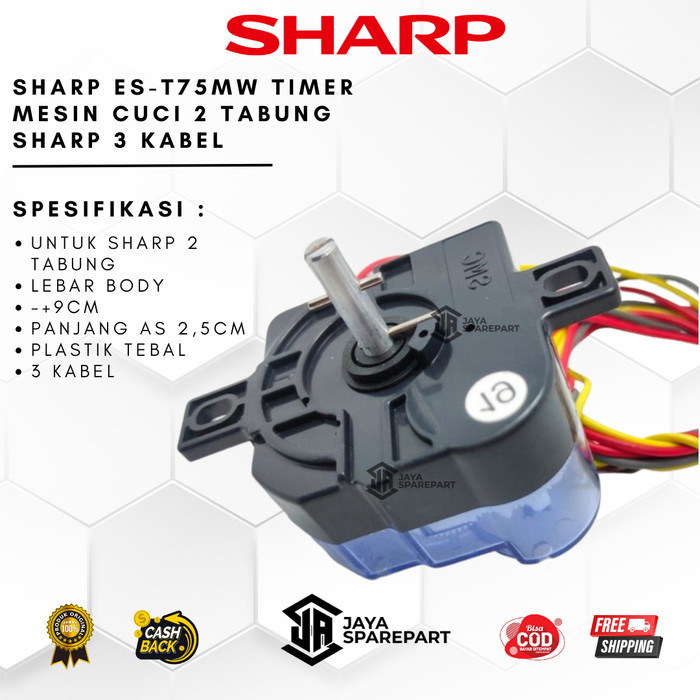 SHARP ES-T75MW TIMER WASH PENCUCI PENGGILING MESIN CUCI 2 TABUNG SHARP