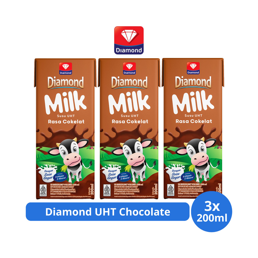 

Diamond Milk Susu UHT Chocolate 200ml x 3 pcs