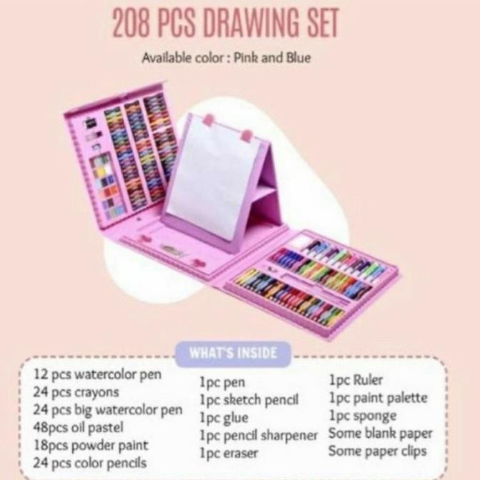 

Crayon anak set 208 pcs pensil warna alat tulis set crayon 208 pcs GS