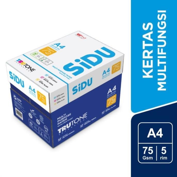 

SIDU HVS A4 75 GRM / KERTAS HVS / HARGA PERBOX ISI 5 RIM /SAMEDAY
