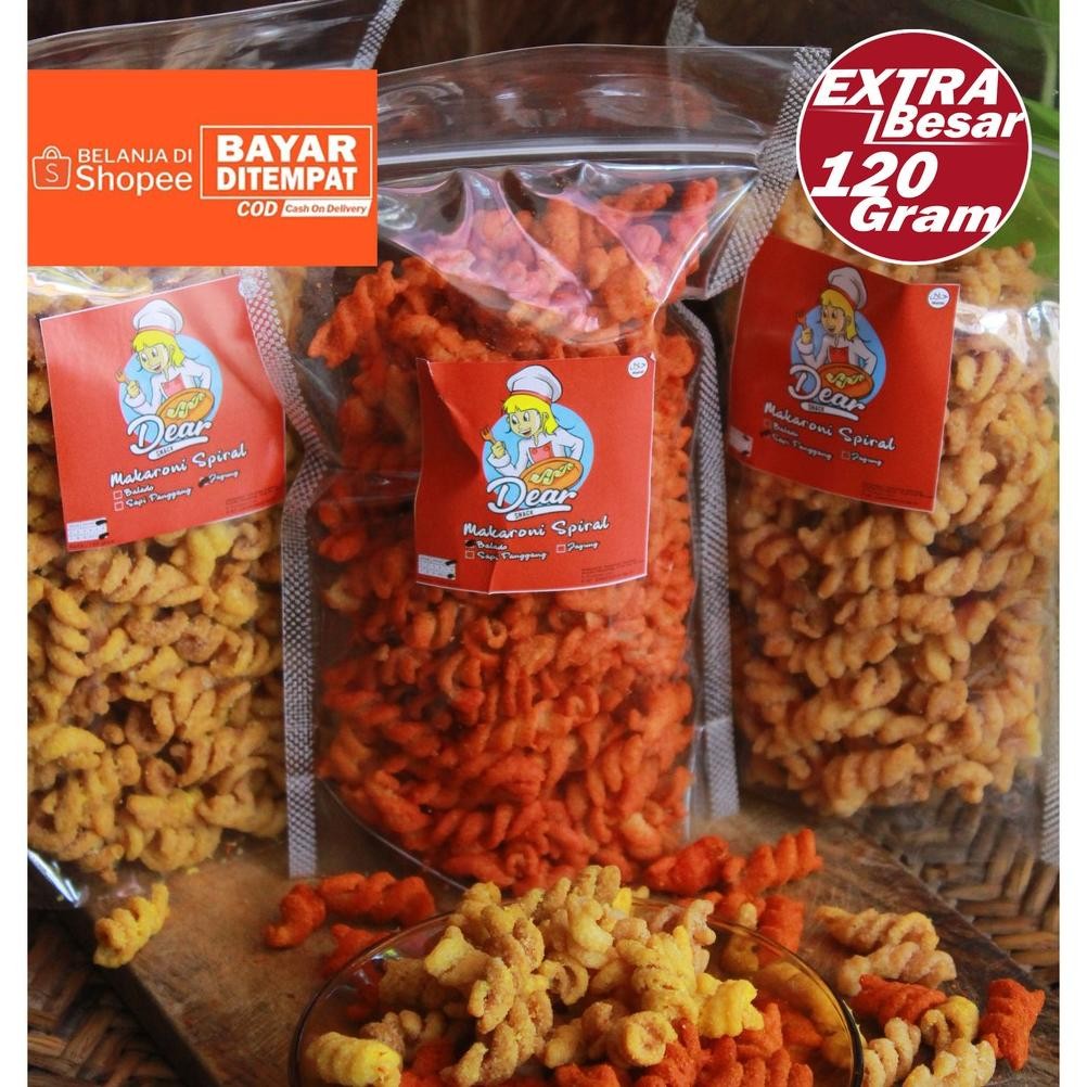 

Makaroni Spiral / Fusili Ulir Balado Jagung Sapi Panggang Pedas Daun Jeruk 120gr gram Snack Jajanan Camilan Cemilan Murah