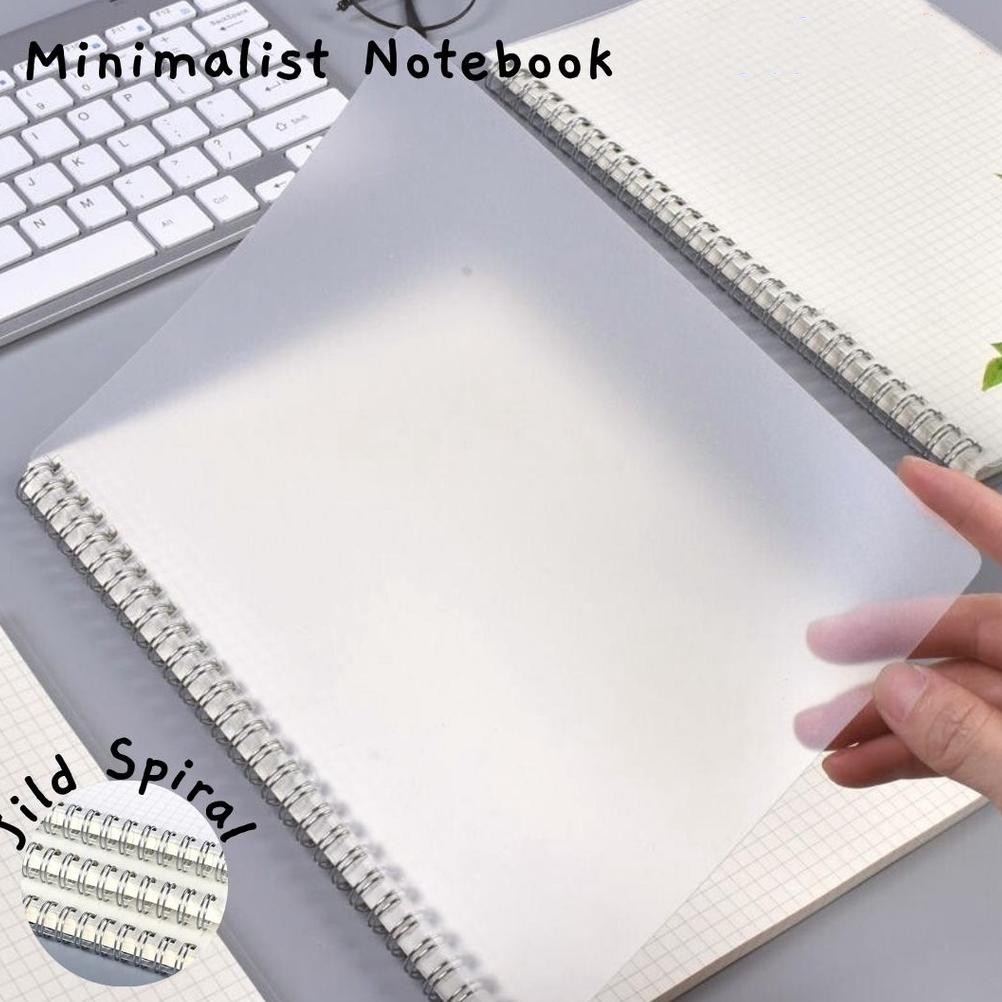 

A6 A5 B5 A4 Grid/Line/Blank Spiral Notebook Transparant 80 Lembar Note Book Buku Tulis Jurnal