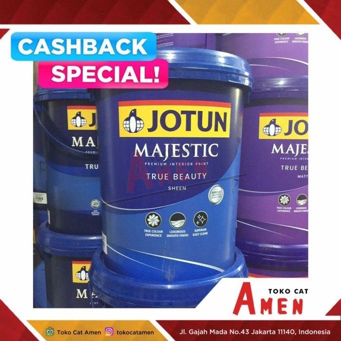JOTUN MAJESTIC TRUE BEAUTY SHEEN 20LT - WHITE 0001 / CAT TEMBOK