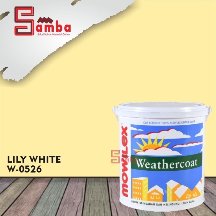 MOWILEX WEATHERCOAT LILY WHITE 20 LTR TINTING/ CAT TEMBOK EXTERIOR
