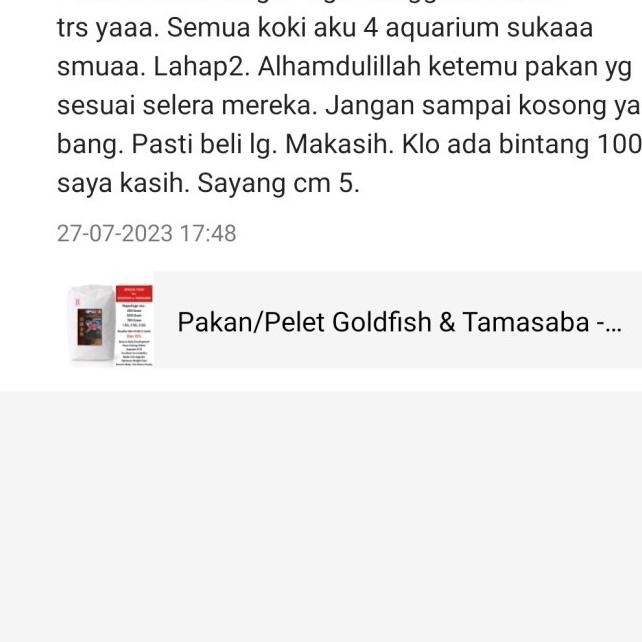 Pakan/Pelet Goldfish & Tamasaba - Genjiro Color Enhanching-1000Gr-Sink