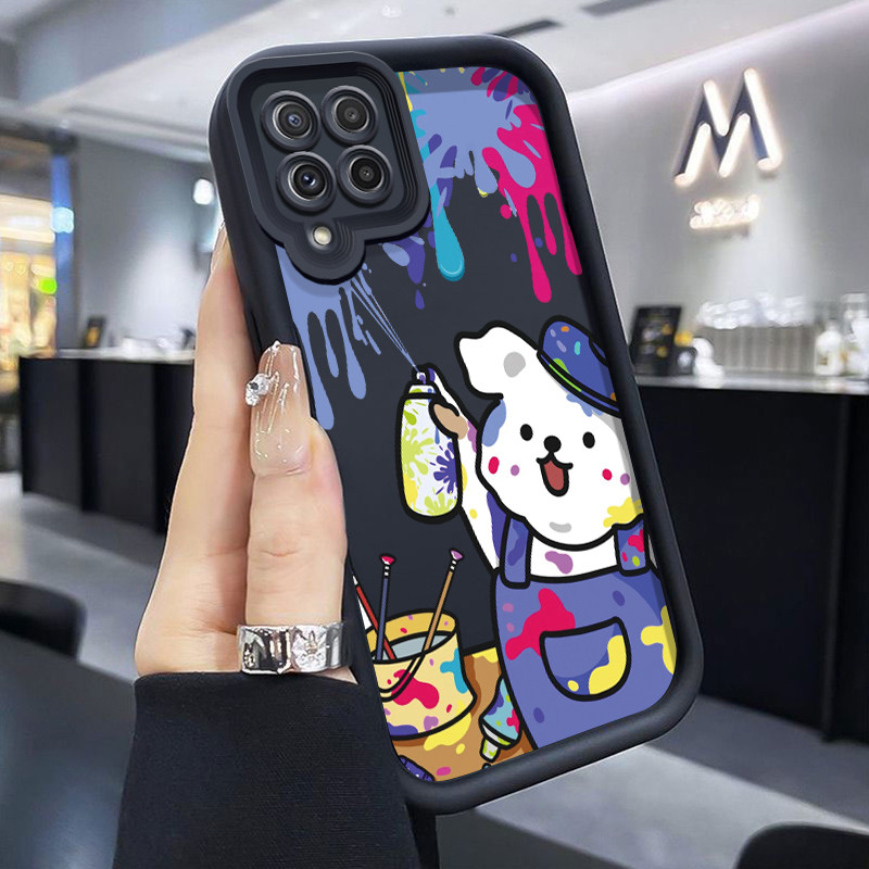 Casing Hp Samsung Galaxy A22 M22 Case HP casing Softcase ponsel Pelukis Beruang silikon Kesing Cesin