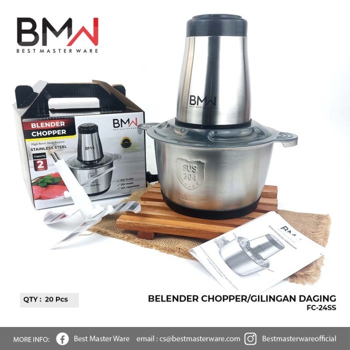 Sale Food Chooper Bmw Stainless Steel 2 Liter Bmw Kitchenware Blender Daging Bumbu Sus 304