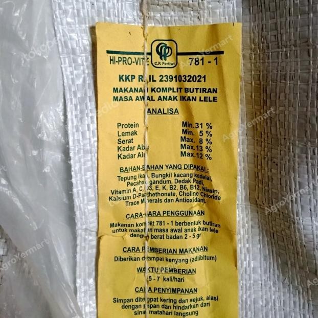 Pakan Ikan Lele Nila Pelet Hi Pro-Vite 781 - 1 1 Karung Full