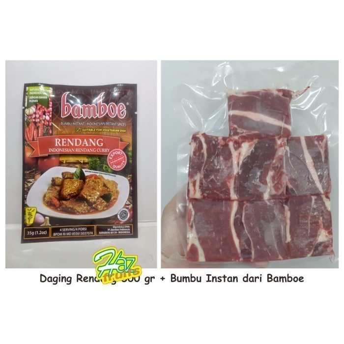 

Lhiu Daging Sapi Rendang 500 Gr + Bumbu Rendang Instan Dari Bamboe