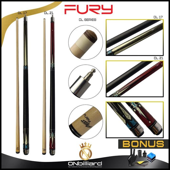 Stick Billiard Fury Dl Series Dl-17 Dl-21 Cue / Stik Billiar Fury Dl Billiard Billyar