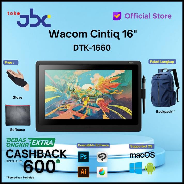 New Wacom Cintiq 16Hd / Cintiq 16 Venus Garansi Resmi