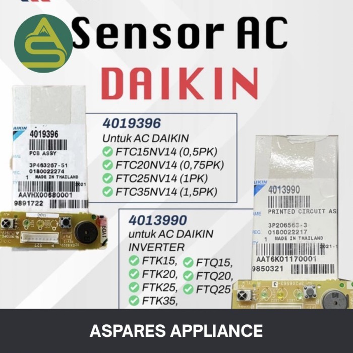Terbaru Modul Sensor Pcb Ac Daikin Thailand 0,5Pk 1/2Pk 3/4Pk 0,75Pk 1Pk 1,5Pk