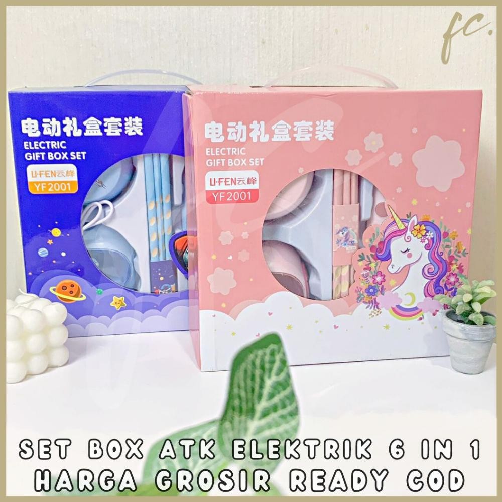 

Sale Paket 6 In 1 Electric Box Stationery Set / Set Alat Tulis Atk Elektrik Rautan Penghapus Vacuum Dust Cleaner Pensil Free Kabel Charger Unicorn Rainbow Space Astronot Astronauts Bingkisan Kado Hadiah Anak Sekolah Hampers Grosir Ready Cod Gratis Ongkir