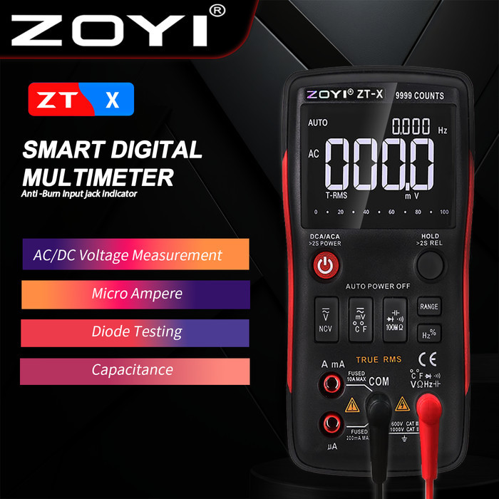 Terlaris Zoyi Zt-X Auto Multimeter Digital Multitester Avometer Digital Ori Termurah