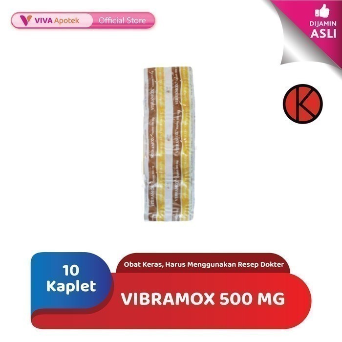 Vibramox 500 mg / Amoxicillin / Antibiotik Infeksi Bakteri (10 Kaplet)