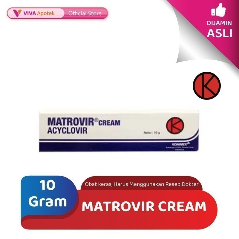 Matrovir Cream / Acyclovir / Infeksi Virus / Infeksi Kulit (10 Gram)