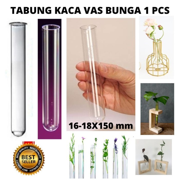 VAS POT BUNGA TABUNG KACA UNIK 1 PCS