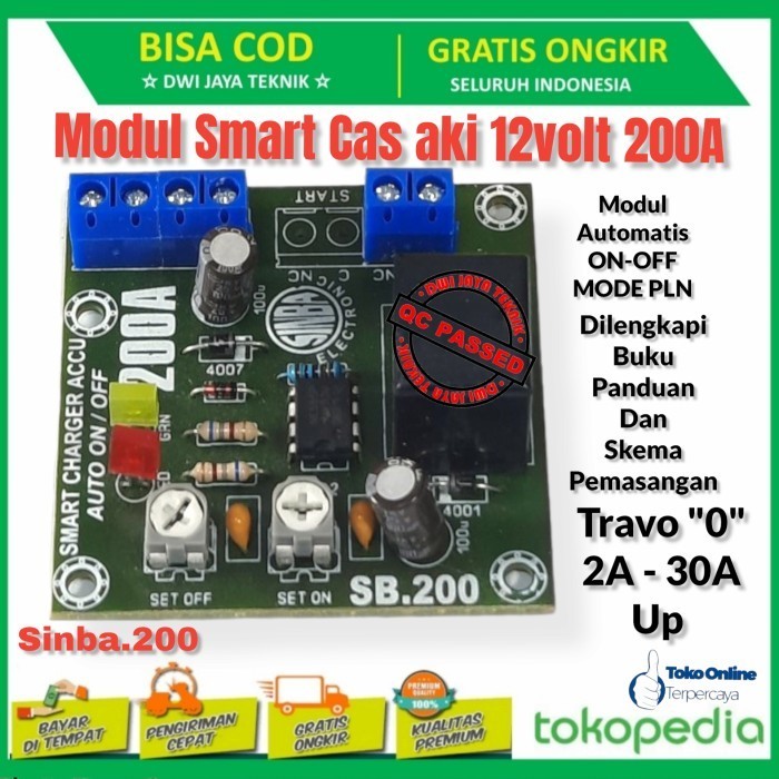 KIT MODUL OTOMATIS SMART CHARGER AKI CAS ACCU PINTAR