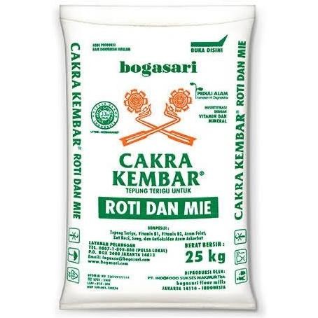 

Tepung Terigu Cakra Kembar 25Kg / 25 Kg 1 Karung / Ball