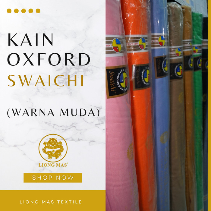 KAIN OXFORD SARI WARNA SWAICHI WARNA MUDA 1 Roll isi 27 Meter