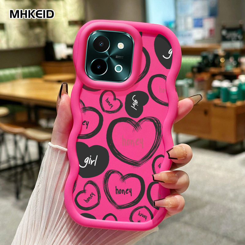 MHKEID Casing Hp Untuk VIVO Y28 2024 Case Casing Seri Warna Macaron Kesing Silikon Cesing Kasing HP 