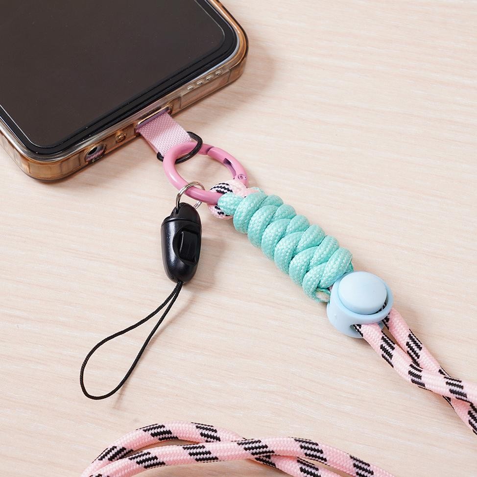 

gs-56 Ataru Lanyard Color Block Strap - Pink Tali Leher Name Tag Id Card Kartu Akses Tali Gantungan Hp Premium