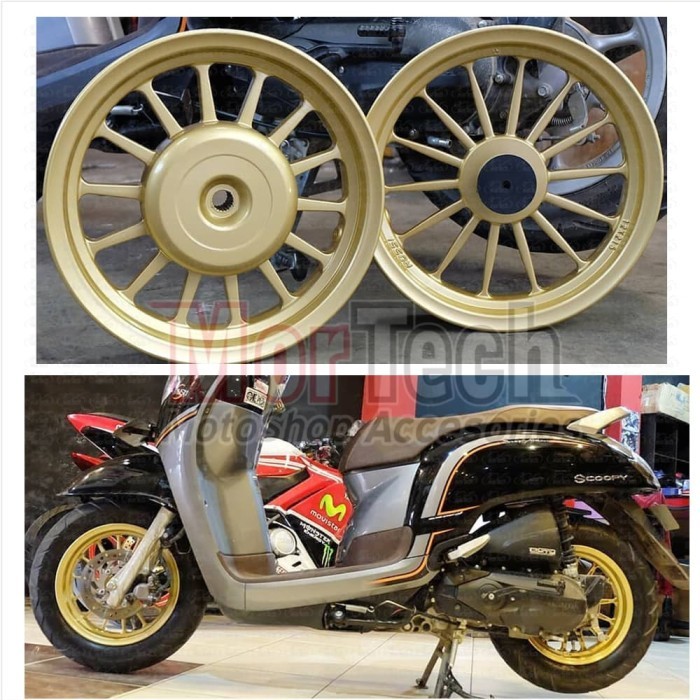 Velg Pelek Rossi Galaxy Model Daytona Ring 12 All New Scoopy 2018 Gold