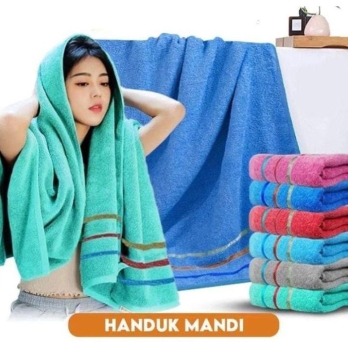 WW HANDUK MANDI DEWASA JUMBO MOTIF 3 GARIS UKURAN 70X140