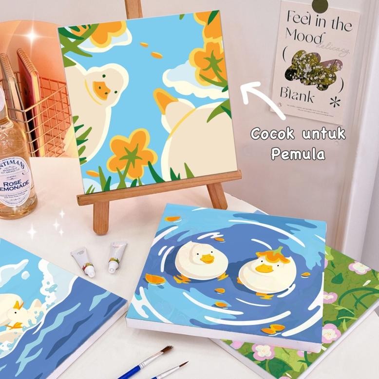 

Un04 Paint by Numbers KIT - Duck Series 20x20cm - Painting KIT Hemat