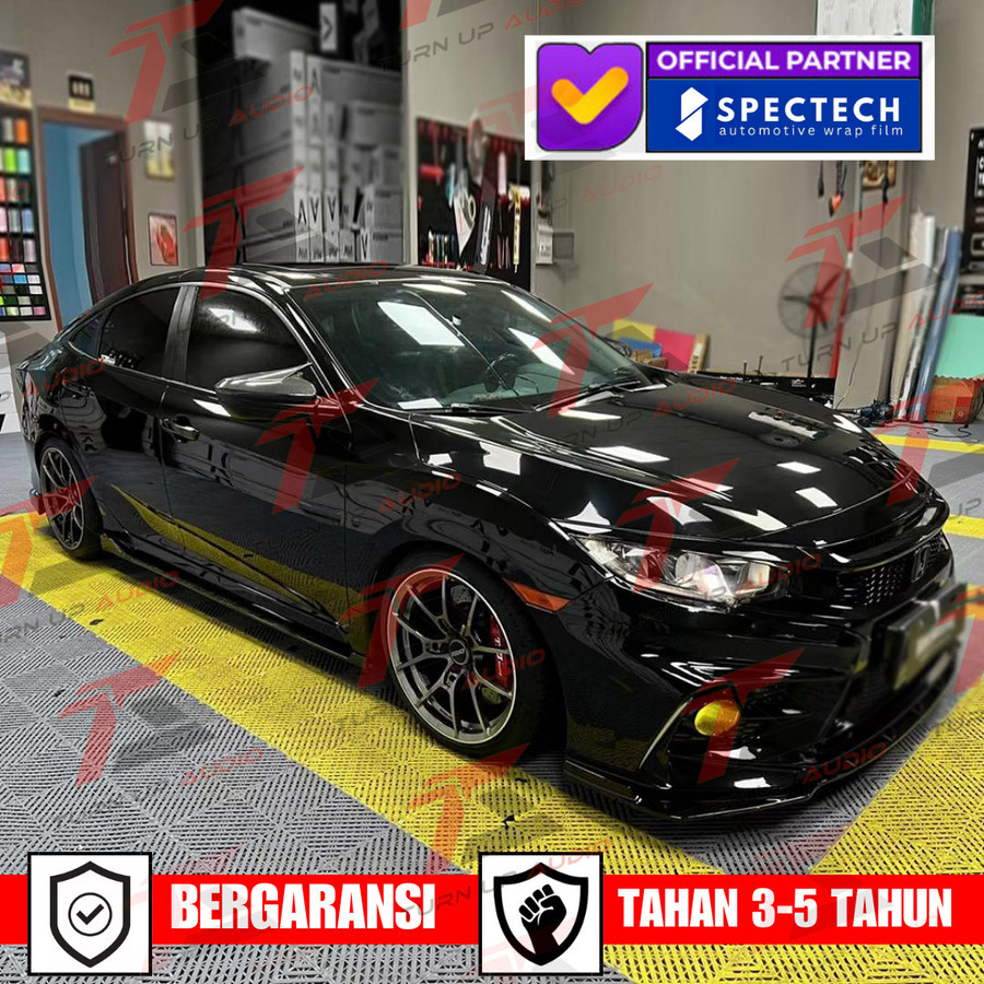 Wrapping Sticker mobil Premium spectech PET CRYSTAL BLACK garansi tahan lama stiker mobil wrap