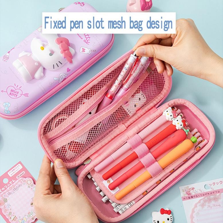 

t-56 Kotak Pensil Sanrio Kapasitas Besar Kawaii Cinnamoroll Melody Hellokitty Melody Pensil Sekolah Tas Pensil Kartun Kotak Alat Tulis Hadiah Alat Tulis Original