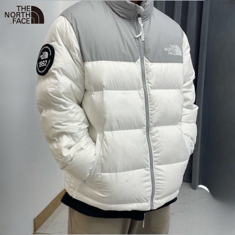 Jaket Katun Pria TheNorthFace Korea Longgar Tahan Angin Olahraga Kerah Tegak Jaket Ski Luar Ruangan 