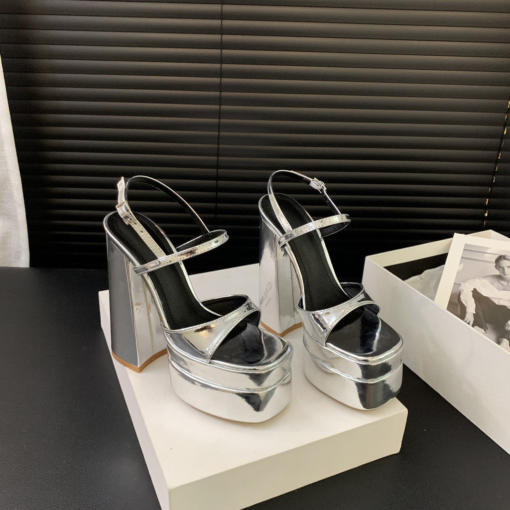 Sepatu Hak Tinggi Baru14CM Sandal Platform Ukuran Tinggi Benci Musim Panas Model35-42Sepatu Hak Teba