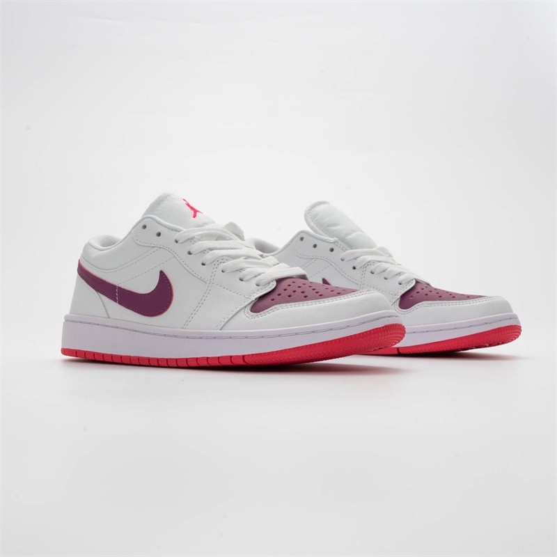 Warna baru Air Jordan 1 AJ1 low Valentine's day GS sepatu lari kets Putih ungu 554723-161 |JKCLgiky|