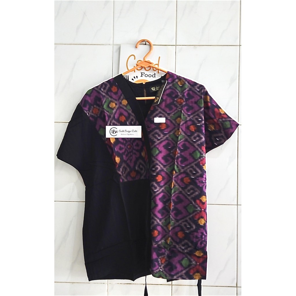 BBR BLOUSE Atasan Dress Etnik Batik Premium Motif Diamond Purple Toraja Toba