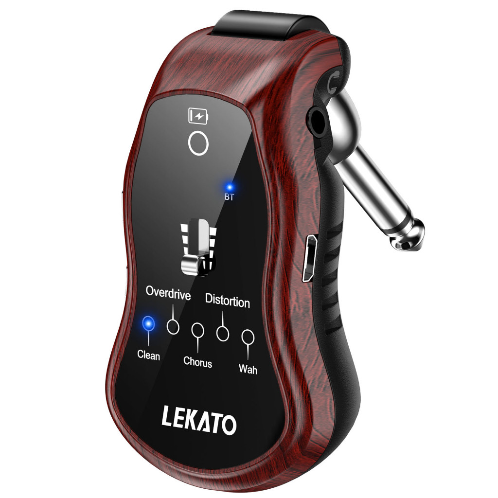 LEKATO Efektor Gitar 5in1 Amplifier Headphone Isi Ulang Synthesizer Pelatihan 5 Efek Kit Bluetooth |