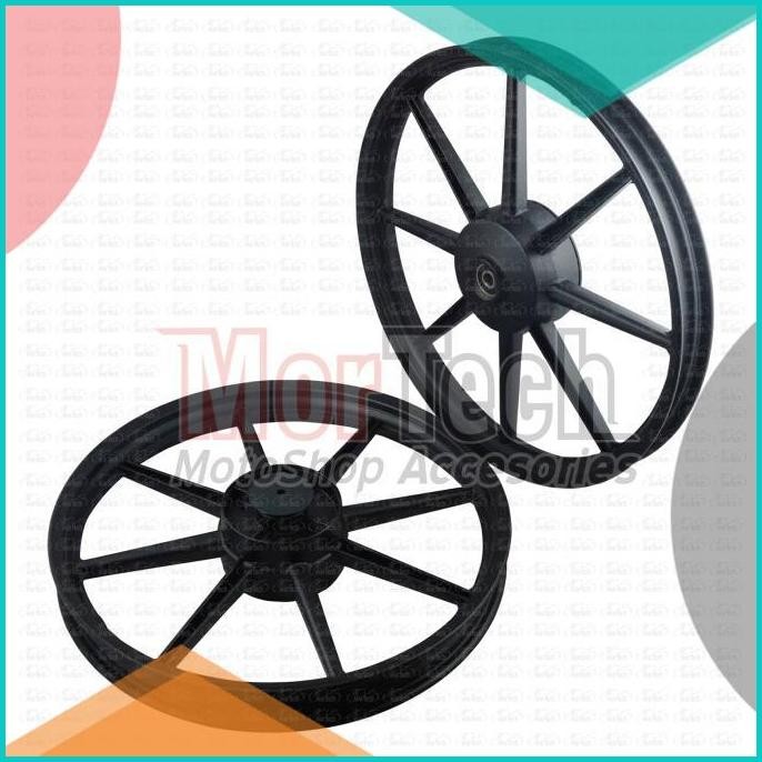 Velg - Pelek Racing Tapak Lebar Rossi Grand Palang 8 Hitam 140BZ4 las