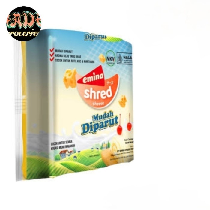 

Bya - Keju Emina Shred Cheese Cheddar 250G Keju Cedar Mudah Diparut Chat U/Box 8X250=2Kg