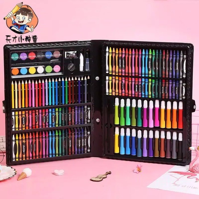 

Pensil warna set krayon crayon anak 168 pcs alat lukis menggambar
