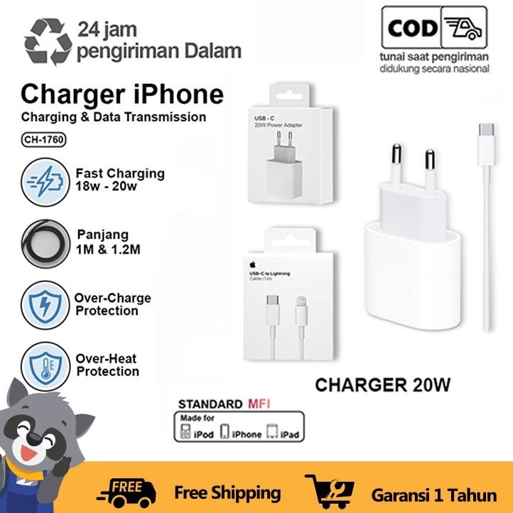 Kekinian Kabel Charger Travel Adapter 5W/ 20W / Kabel Data Iphone Type C To Lightning Adaptor Type C