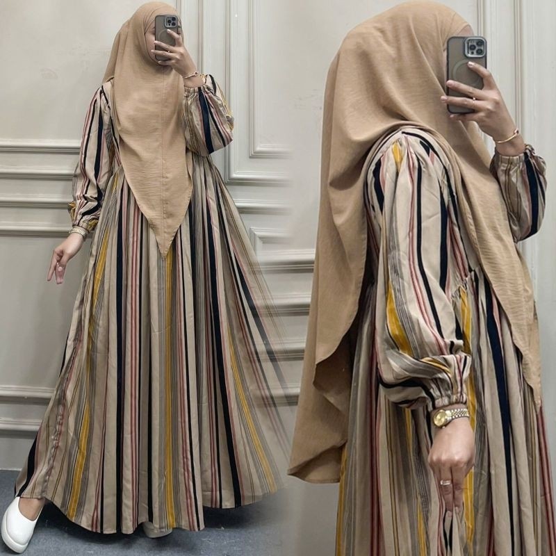 Gamis Syari Terbaru // Marlina Gamis Set Jumbo+Jilbab Bergo