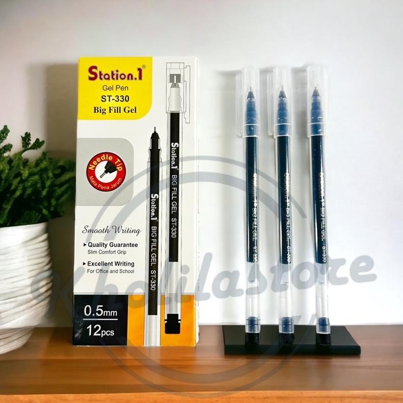 

Pulpen New Gel Big Fill Station.1 ST-330 isi 12 pcs yang laris