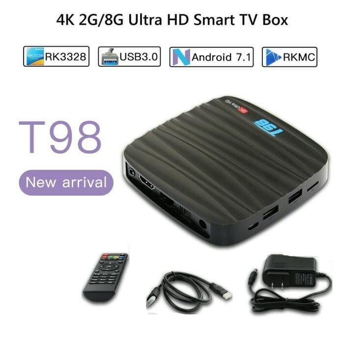 Terbaru Android 7.1 Tv Box T98 Ram 2Gb / Rom 8Gb Kodi 17.6 Better Than Mxq