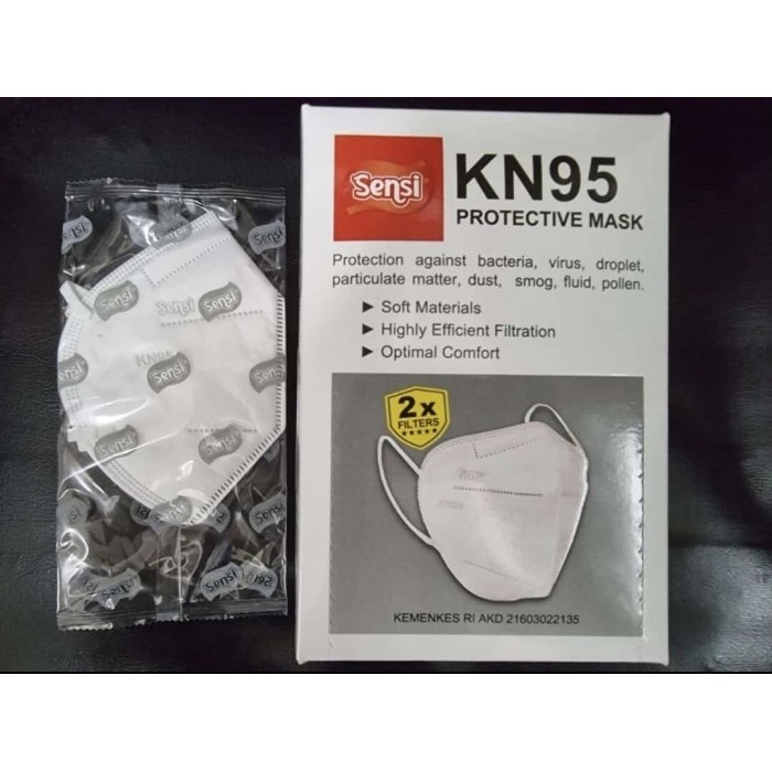 Promo Masker Sensi Kn95 Isi 20 5 Ply Ori Sensi Putih