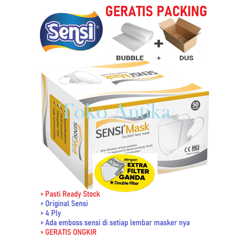 Cuci Gudang Masker Sensi Duckbill Isi 50 Pcs 1 Karton 40 Box
