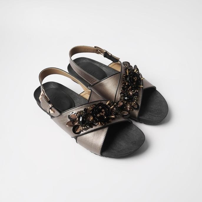 PVRA SANDAL WANITA CAVVAMI BRONZE BLACK SANDAL SLIPERS SLIP ON WANITA PEREMPUAN CEWEK LUCU UNIK GEMO