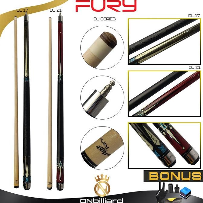 Stick Billiard Fury DL Series DL-17 DL-21 Cue / Stik Billiar Fury DL Billiard Billyar