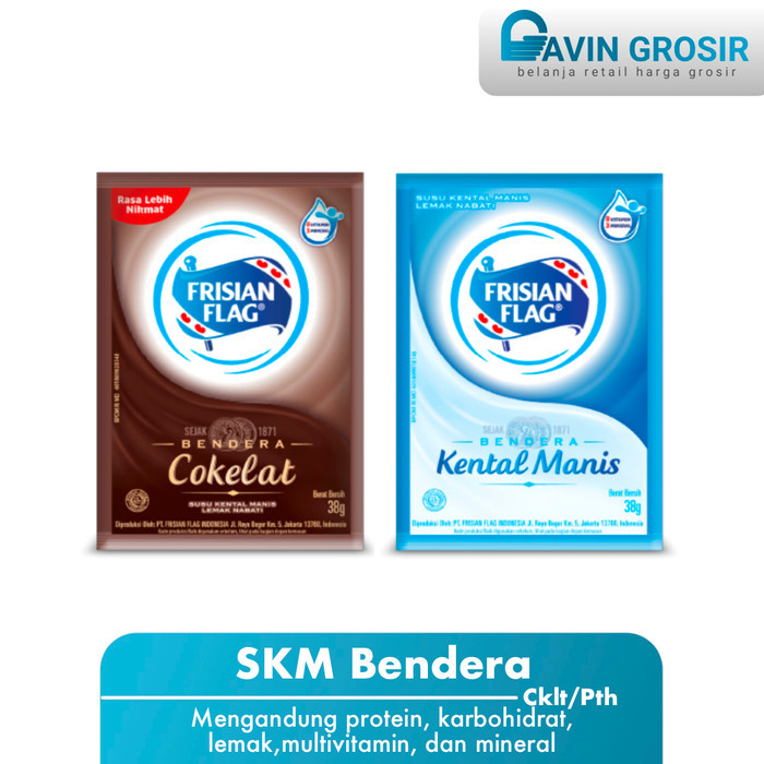 

Frisian Flag, Kental Manis Bendera coklat / putih (6 sacheht)